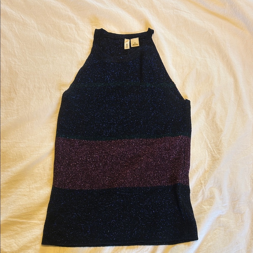 Moth Metallic Black and Purple Tank Top (Anthropologie)